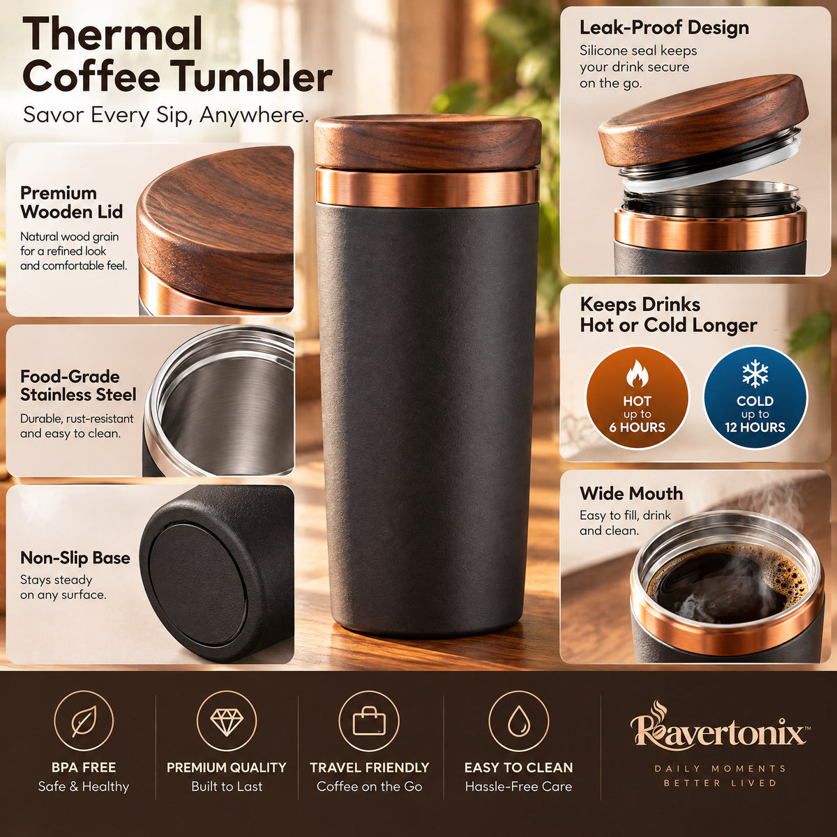 Ravertonix™ Thermal Coffee Tumbler – photo 5